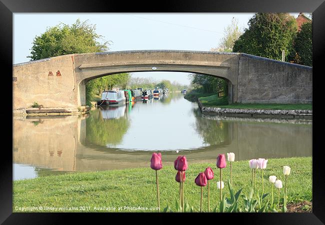 Spring at Napton junction Framed Print by Linsey Williams