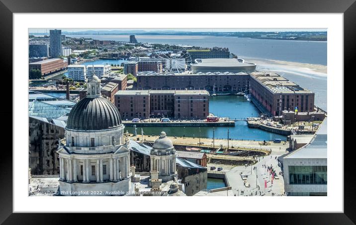 View from Royal Liver Building Liverpool.  Framed Mounted Print by Phil Longfoot