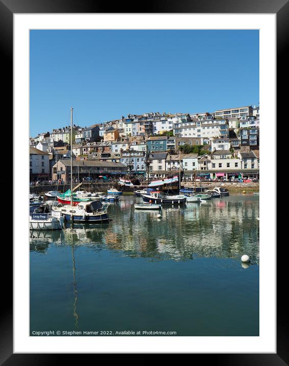 Majestic Golden Hind in Brixham Framed Mounted Print by Stephen Hamer