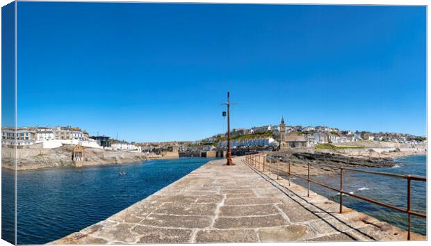Porthleven Cornwall,sunny day Canvas Print by kathy white