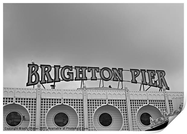Brighton Pier Print by kelly Draper