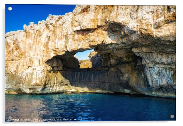 Majestic Cave in Cabrera Islands - CR2204-7393-ORT Acrylic by Jordi Carrio