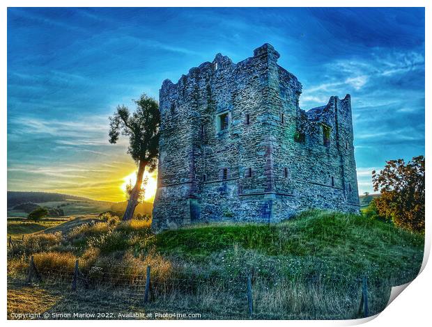Hopton Castle, South Shropshire  Print by Simon Marlow
