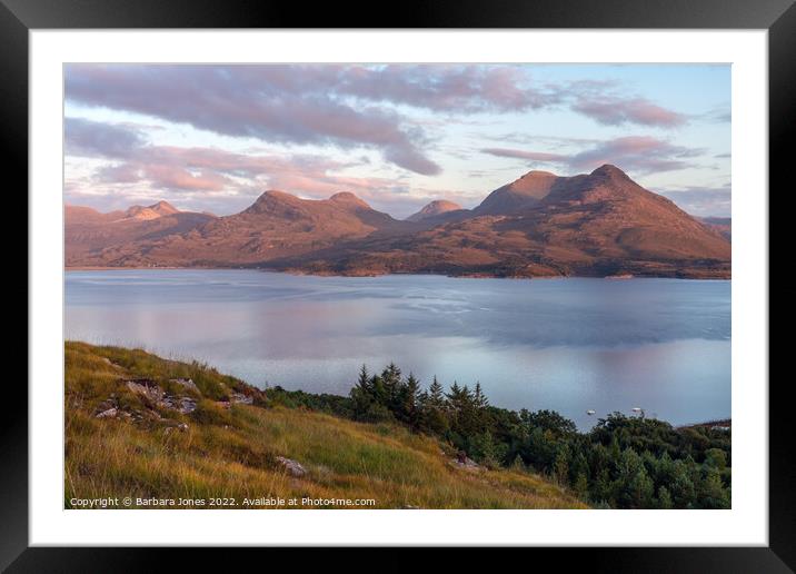 Upper Loch Torridon at Sunset Wester Ross Scotland Framed Mounted Print by Barbara Jones
