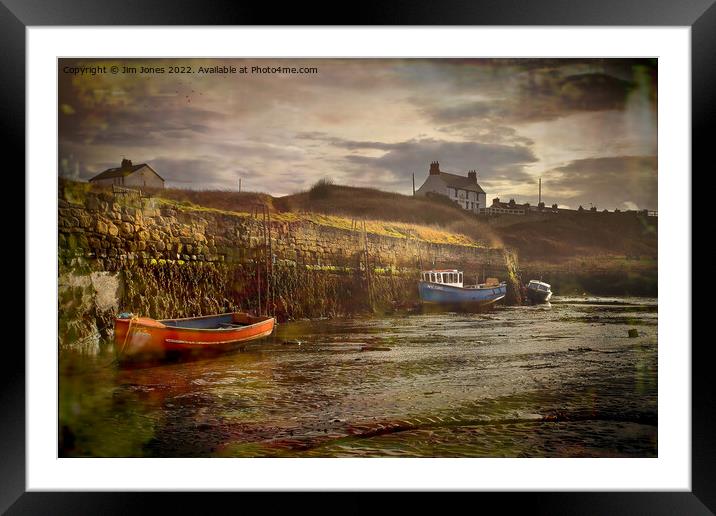 Artistic Seaton Sluice harbour in Northumberland Framed Mounted Print by Jim Jones