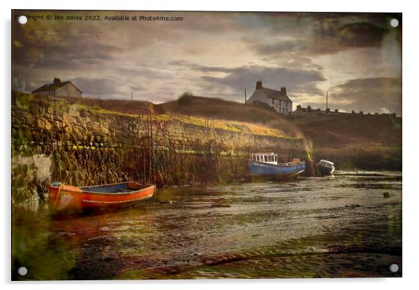 Artistic Seaton Sluice harbour in Northumberland Acrylic by Jim Jones