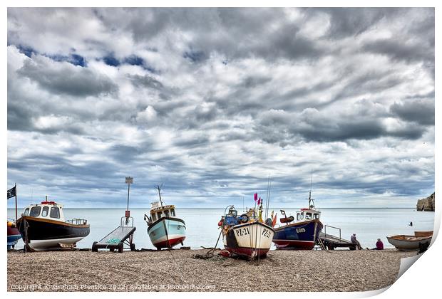 Beer Fishing Boats Print by Graham Prentice