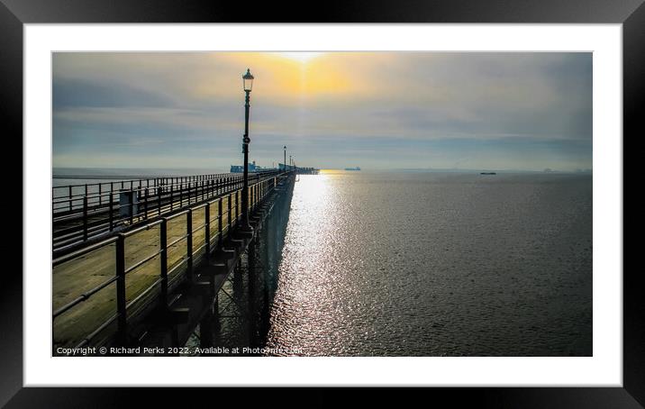 Southend Pier on the Estuary Framed Mounted Print by Richard Perks