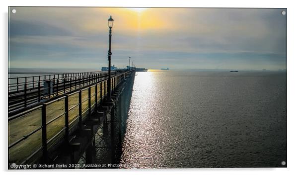 Southend Pier on the Estuary Acrylic by Richard Perks