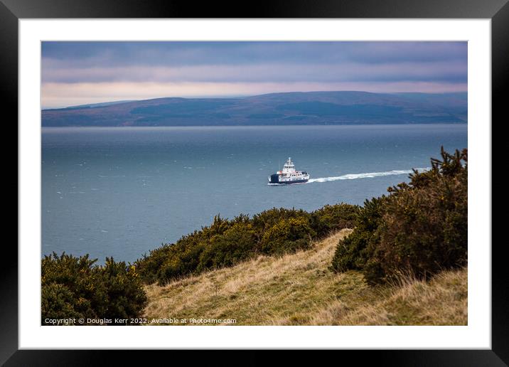 MV Catriona ferry, Lochranza Bay, Arran Framed Mounted Print by Douglas Kerr