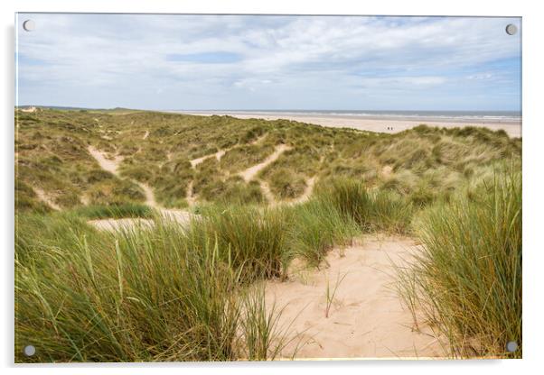 Trails over the dunes by  Ainsdale beach Acrylic by Jason Wells