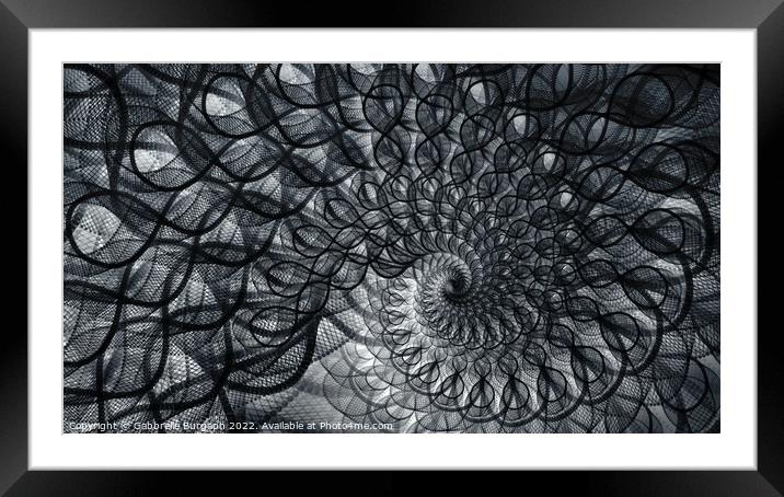 Spiral Peace Abstract Net Framed Mounted Print by Gabbrelle Burgaph