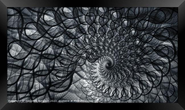 Spiral Peace Abstract Net Framed Print by Gabbrelle Burgaph