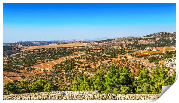 View Qalat ar-Rabid Ancient Arabic Fortress Castle Ajlun Jordan Print by William Perry