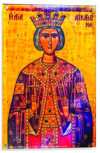 Queen Helena Golden Icon Saint George Church Madaba Jordan Acrylic by William Perry