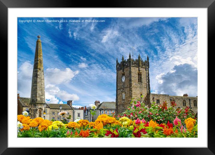 Richmond Church and Obelisk Framed Mounted Print by Alison Chambers