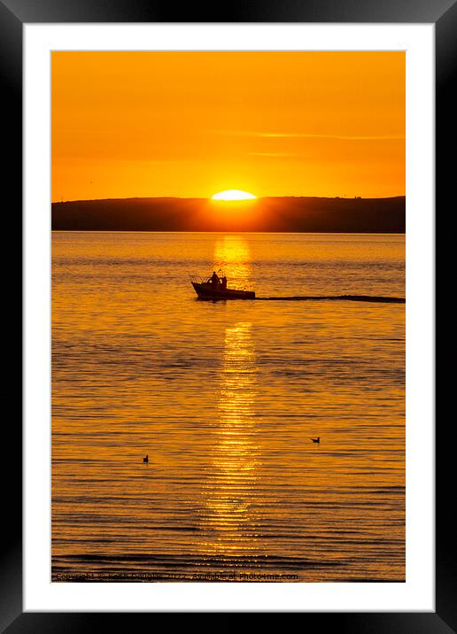 Morecambe Fishing Boat at Sunset Framed Mounted Print by Keith Douglas