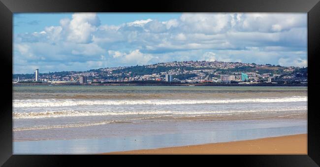 Swansea in a heat haze Framed Print by Leighton Collins