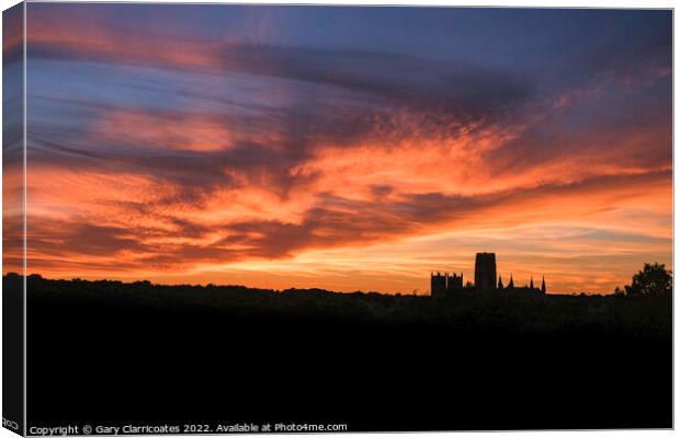 Durham Cathedral at Sunset  Canvas Print by Gary Clarricoates