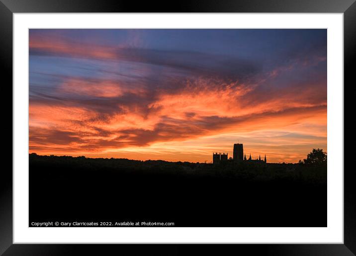Durham Cathedral at Sunset  Framed Mounted Print by Gary Clarricoates