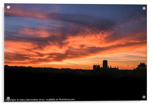Durham Cathedral at Sunset  Acrylic by Gary Clarricoates