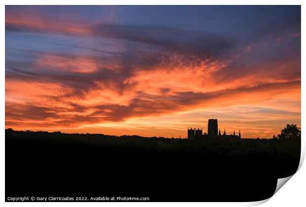 Durham Cathedral at Sunset  Print by Gary Clarricoates
