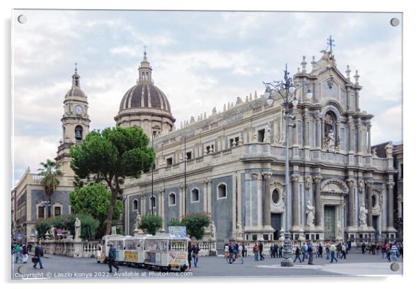 Duomo - Catania Acrylic by Laszlo Konya