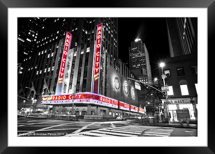 Radio City Framed Mounted Print by Andrew Pelvin