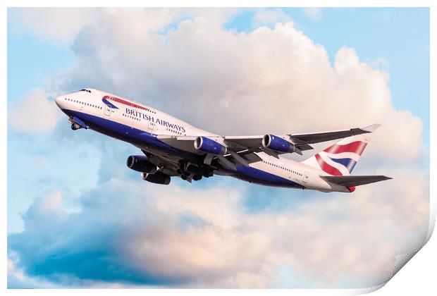 BA Boeing 747 Print by J Biggadike