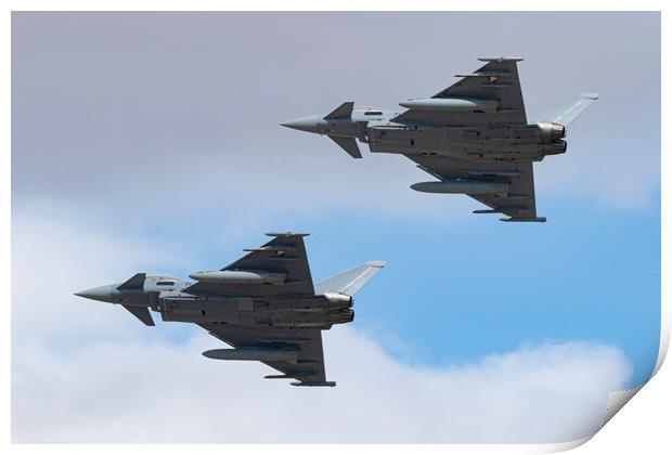 Eurofighter Typhoons Print by J Biggadike