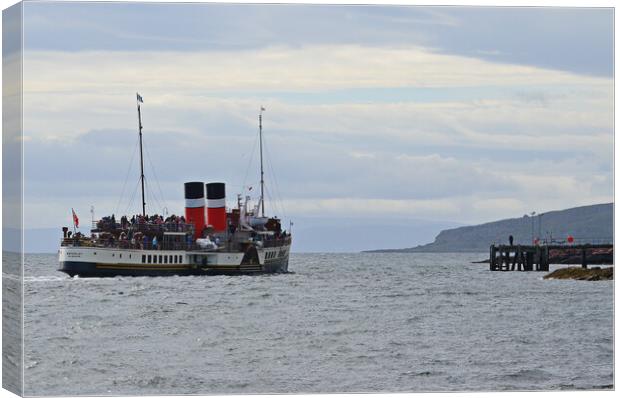 PS Waverley about berth at Millport Keppel Canvas Print by Allan Durward Photography