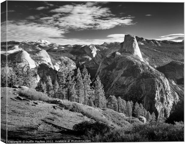 Half Dome from Glacier Point Canvas Print by Justin Foulkes
