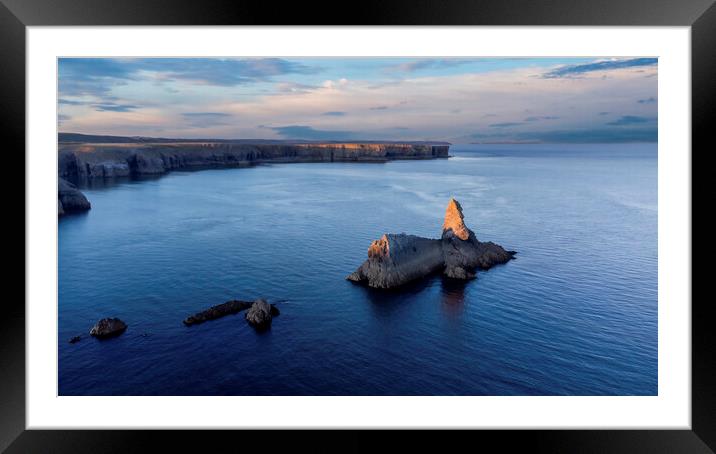 Aerial view of Church Rock Framed Mounted Print by Leighton Collins