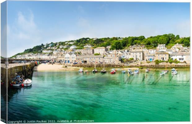 The harbour at Mousehole, Cornwall Canvas Print by Justin Foulkes
