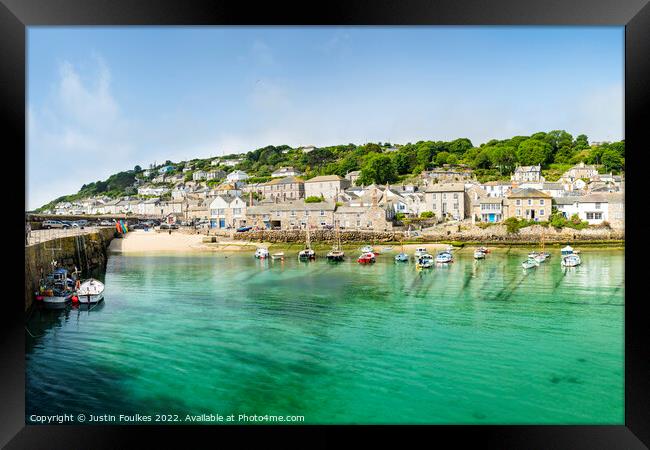 The harbour at Mousehole, Cornwall Framed Print by Justin Foulkes
