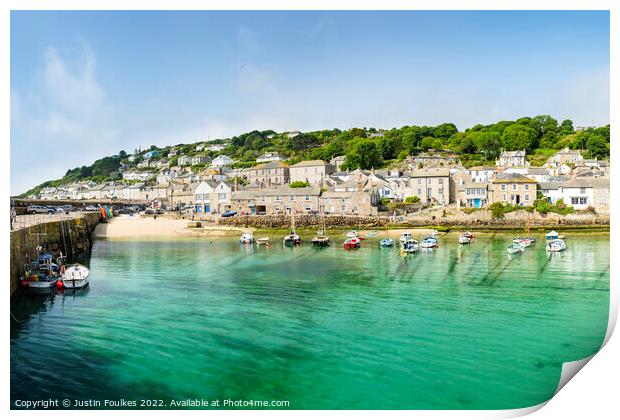 The harbour at Mousehole, Cornwall Print by Justin Foulkes