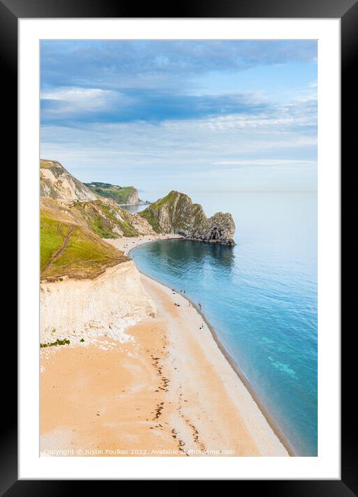 The beach at Durdle Door, Dorset Framed Mounted Print by Justin Foulkes