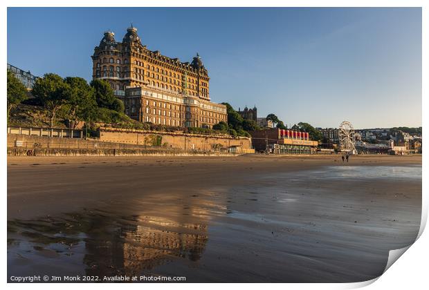 The Grand Hotel and Seafront, Scarborough Print by Jim Monk