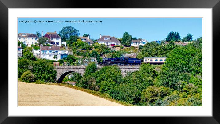 Steam Train Passing Broadsands Beach Framed Mounted Print by Peter F Hunt
