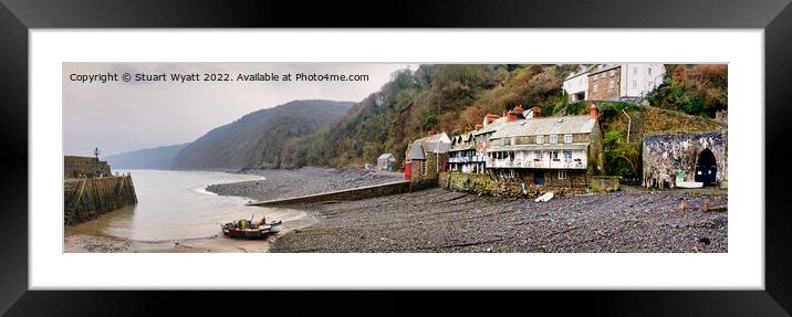 Clovelly Harbour panoramic Framed Mounted Print by Stuart Wyatt