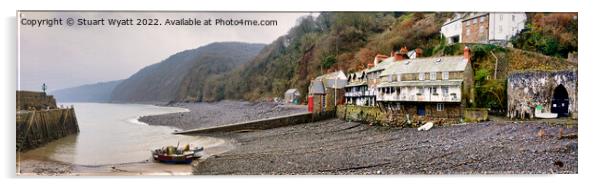 Clovelly Harbour panoramic Acrylic by Stuart Wyatt