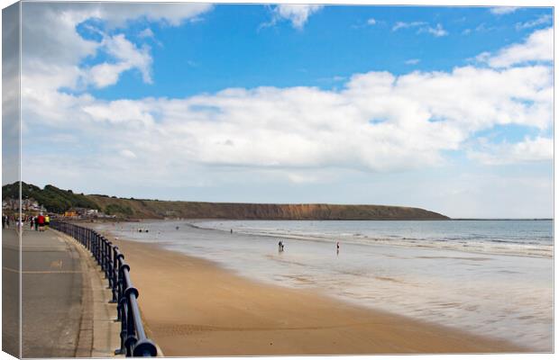 Filey Brigg Country Park and Bay Canvas Print by Glen Allen
