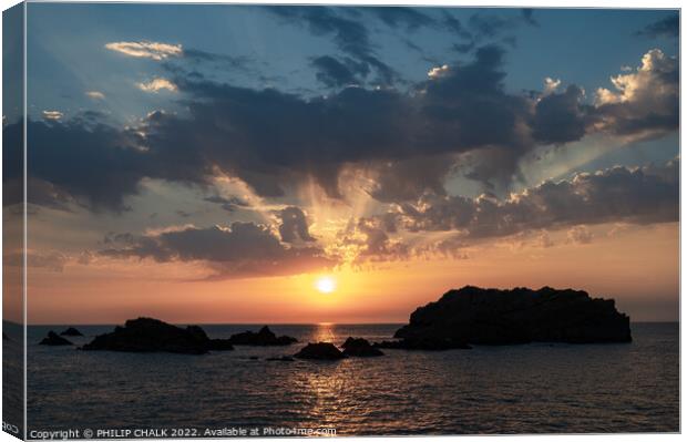 End of the day in Hartland quay Devon 754 Canvas Print by PHILIP CHALK