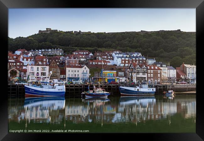 Scarborough Harbour Reflections Framed Print by Jim Monk