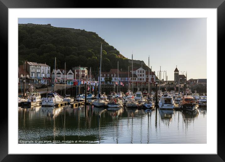 First light at Scarborough Harbour Framed Mounted Print by Jim Monk