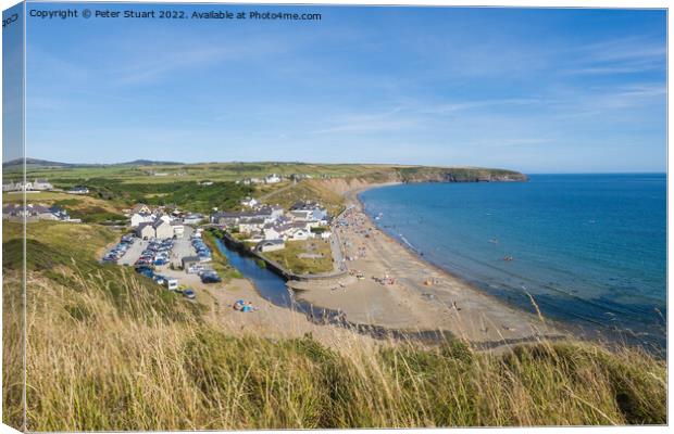 Walking on the Welsh Coast Path around Aberdaron on the Llyn Pen Canvas Print by Peter Stuart