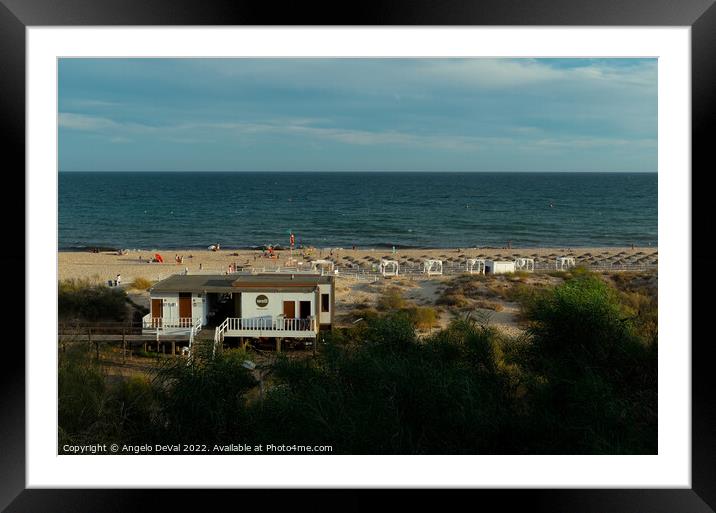 Praia Verde Summer Scene In Algarve Framed Mounted Print by Angelo DeVal