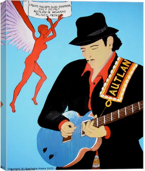 Carlos Santana Canvas Print by Stephanie Moore