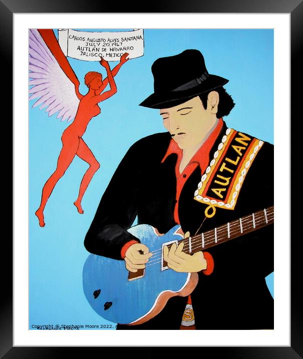 Carlos Santana Framed Mounted Print by Stephanie Moore