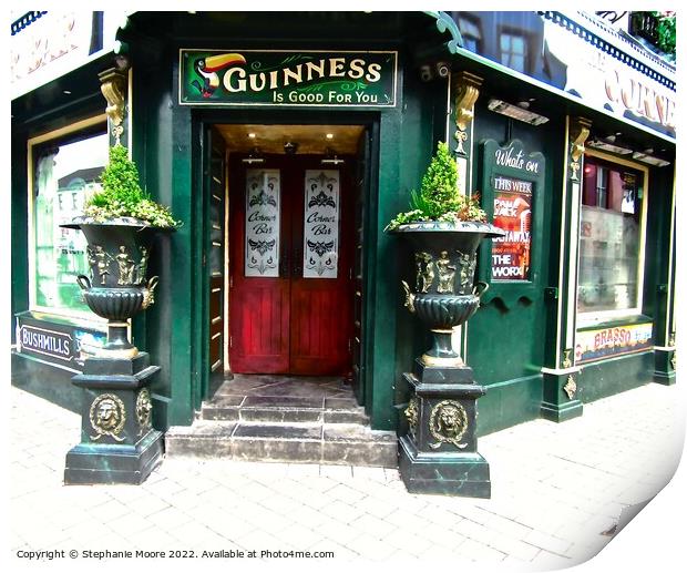 Irish Pub Door Print by Stephanie Moore